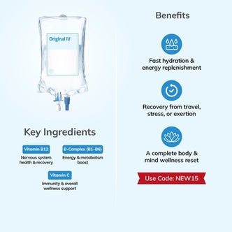 Original IV Drip (Vitamin C, Vitamin B Complex & Vitamin B12)