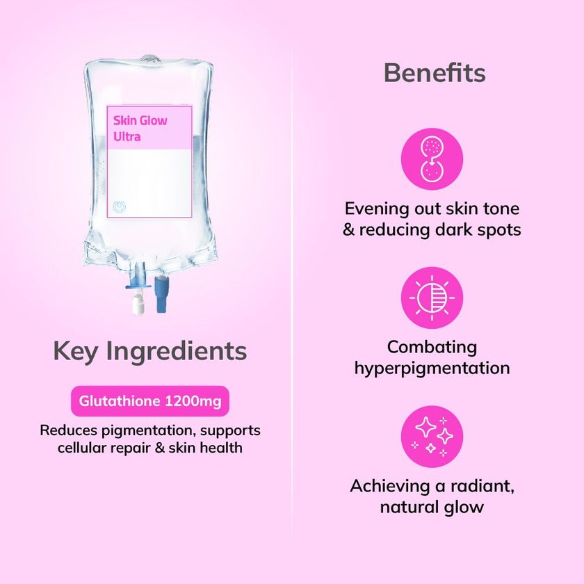 Skin Glow Ultra - Glutathione 1200mg + Vitamin C IV Drip Skin Glow Ultra - Glutathione 1200mg + Vitamin C IV Drip